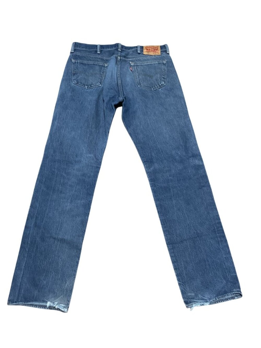 Levi's 501 Jeans Blue Denim  W38 L40 100% Cotton Tall Distressed Mens